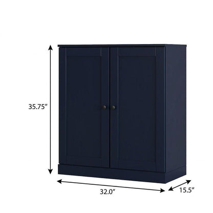 Navy Blue Twenty Pair Solid WoodShoe Storage Cabinet HomeRoots