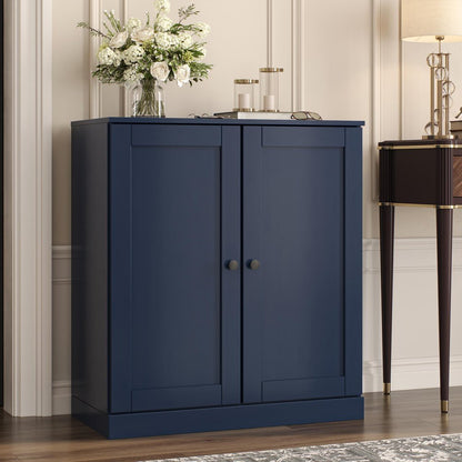 Navy Blue Twenty Pair Solid WoodShoe Storage Cabinet HomeRoots