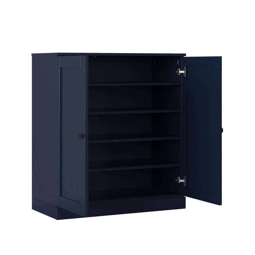 Navy Blue Twenty Pair Solid WoodShoe Storage Cabinet — view 5