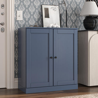 French Blue Twenty Pair Solid WoodShoe Storage Cabinet HomeRoots