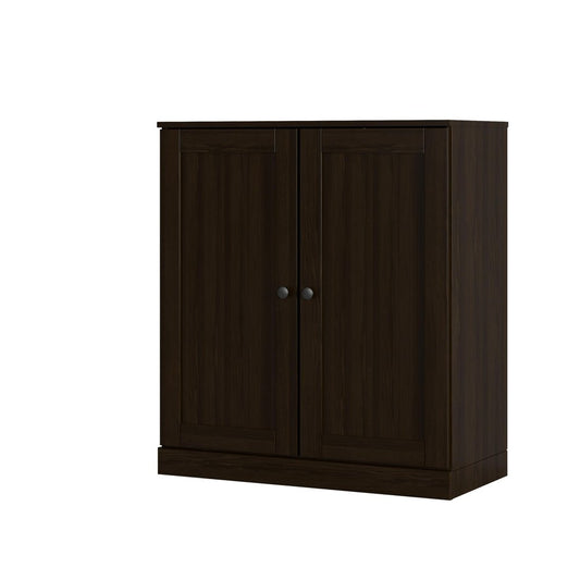 Espresso Twenty Pair Solid WoodShoe Storage Cabinet