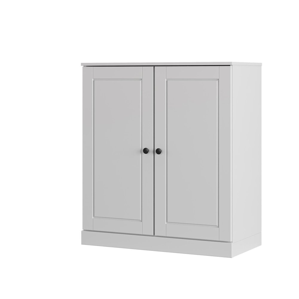 White Twenty Pair Solid WoodShoe Storage Cabinet — view 1