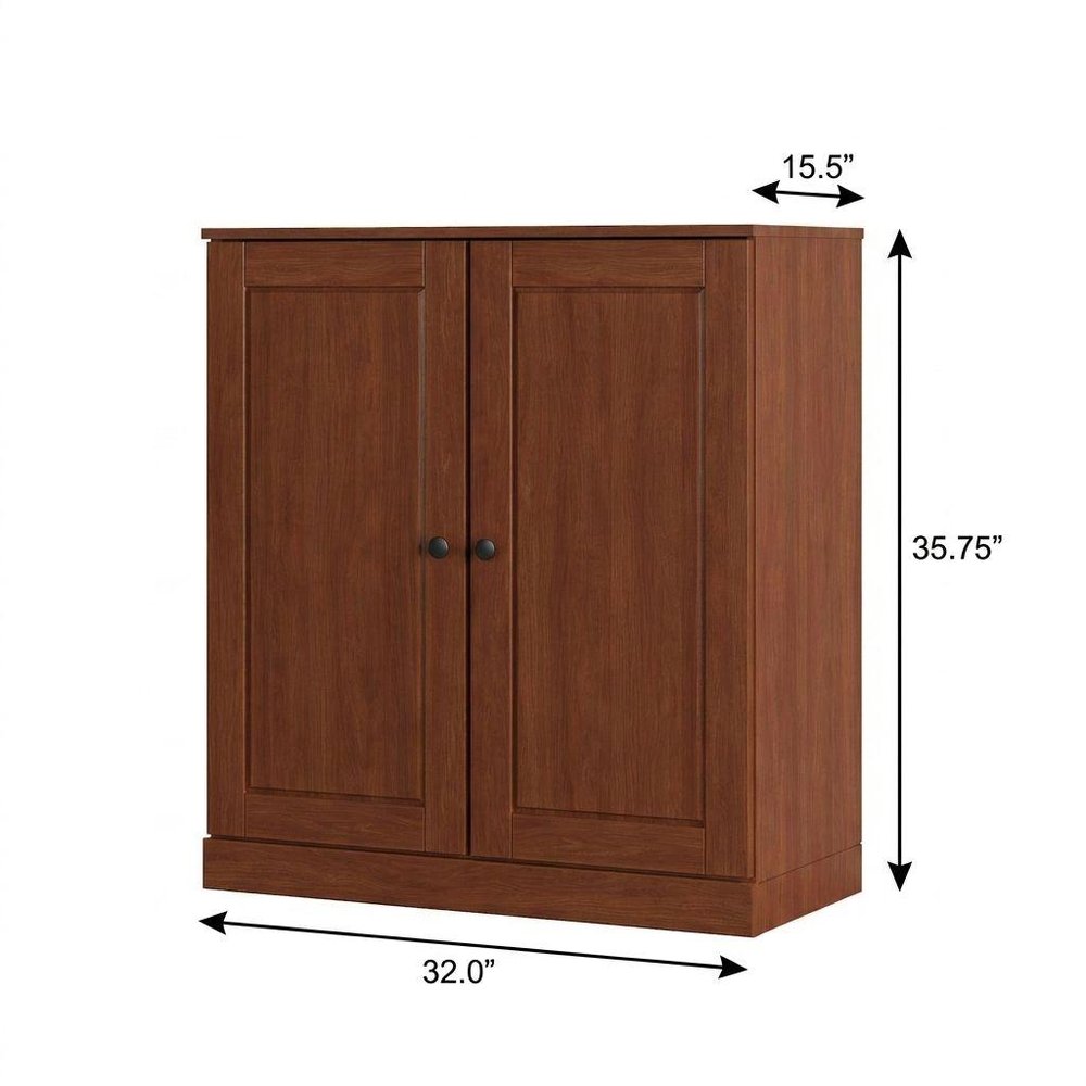 Coffee Twenty Pair Solid WoodShoe Storage Cabinet — view 3