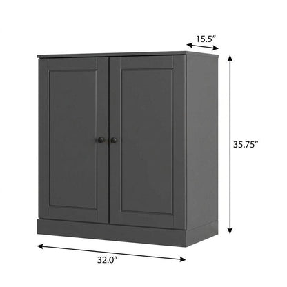 Gray Twenty Pair Solid WoodShoe Storage Cabinet HomeRoots