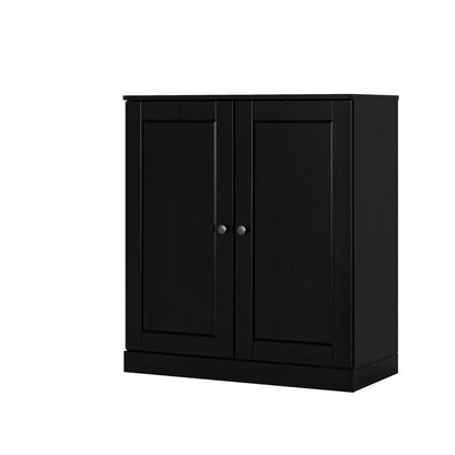 Black Twenty Pair Solid WoodShoe Storage Cabinet HomeRoots