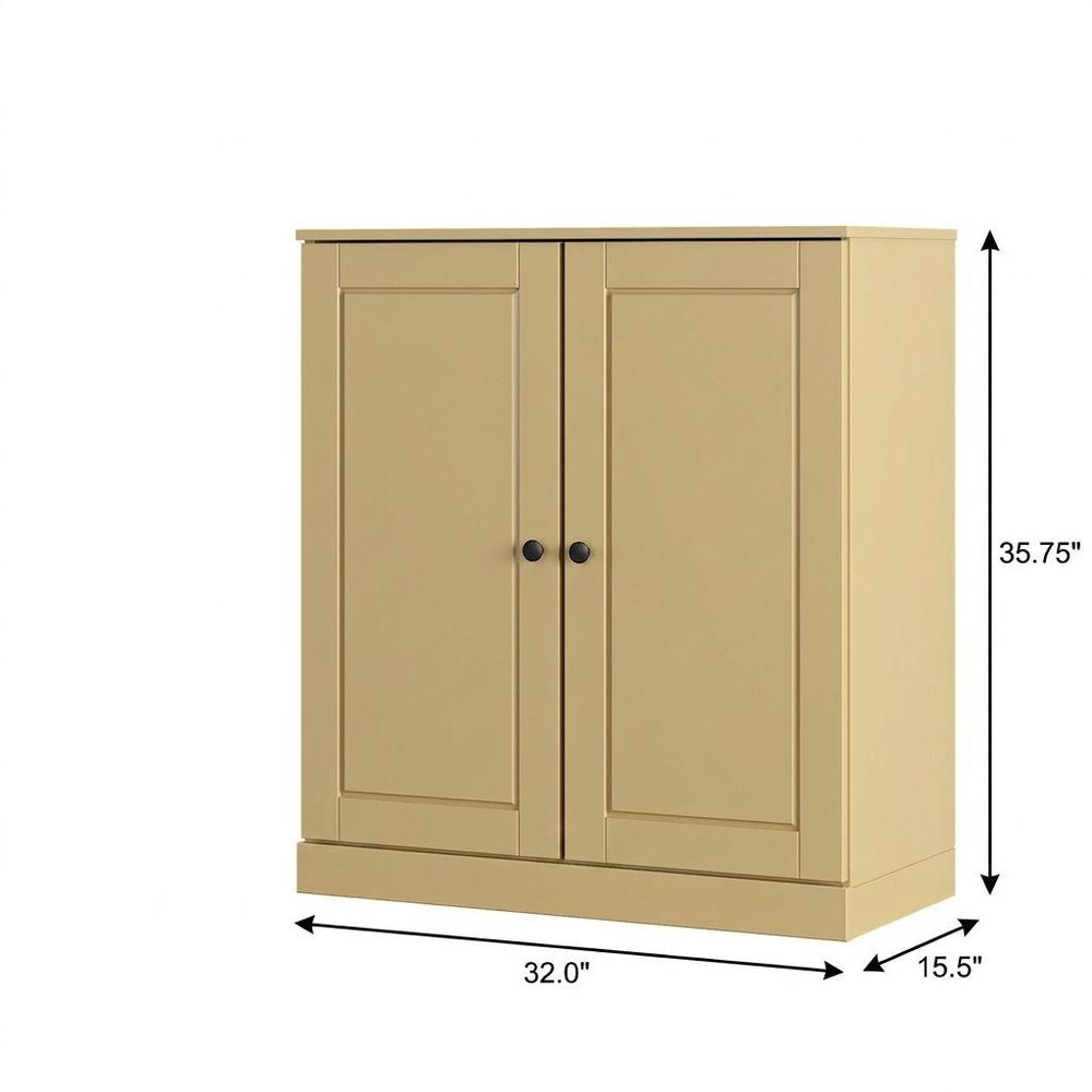 Yellow Twenty Pair Solid WoodShoe Storage Cabinet — view 3