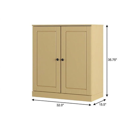 Yellow Twenty Pair Solid WoodShoe Storage Cabinet HomeRoots
