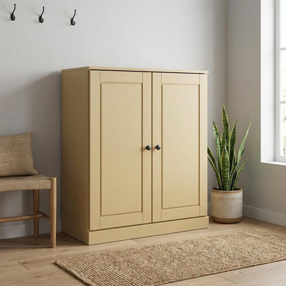 Yellow Twenty Pair Solid WoodShoe Storage Cabinet HomeRoots