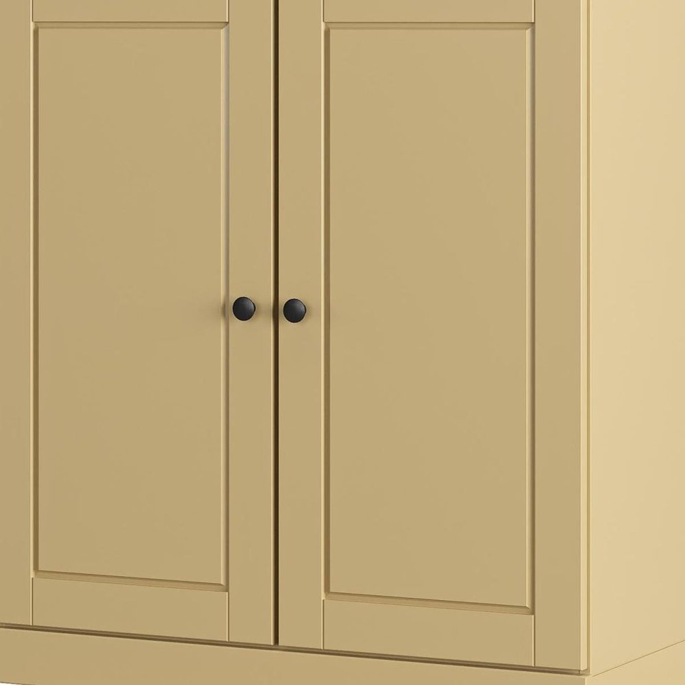 Yellow Twenty Pair Solid WoodShoe Storage Cabinet