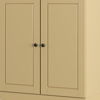 Yellow Twenty Pair Solid WoodShoe Storage Cabinet