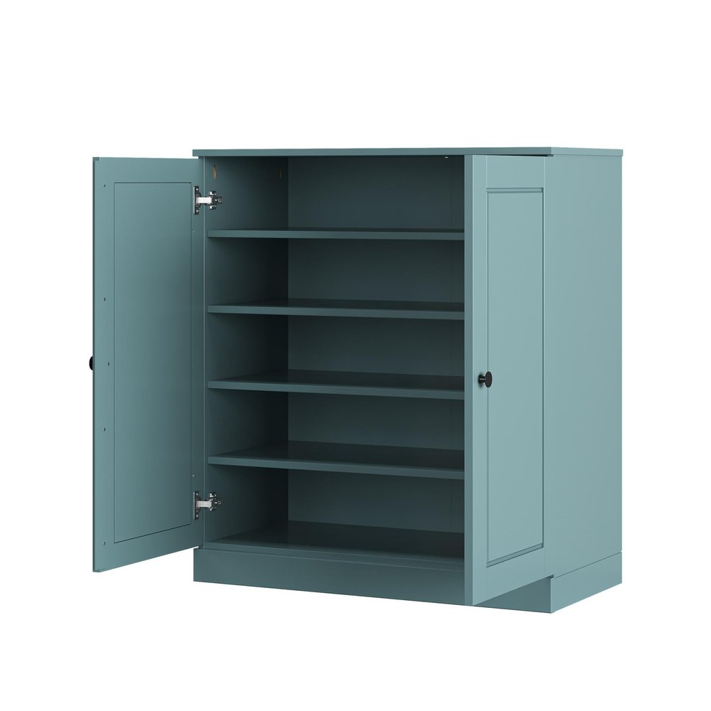 Aqua Twenty Pair Solid WoodShoe Storage Cabinet HomeRoots