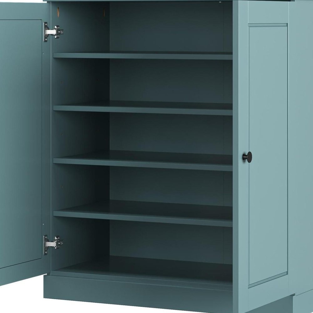 Aqua Twenty Pair Solid WoodShoe Storage Cabinet HomeRoots