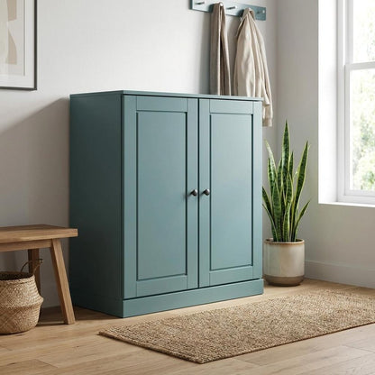 Aqua Twenty Pair Solid WoodShoe Storage Cabinet HomeRoots