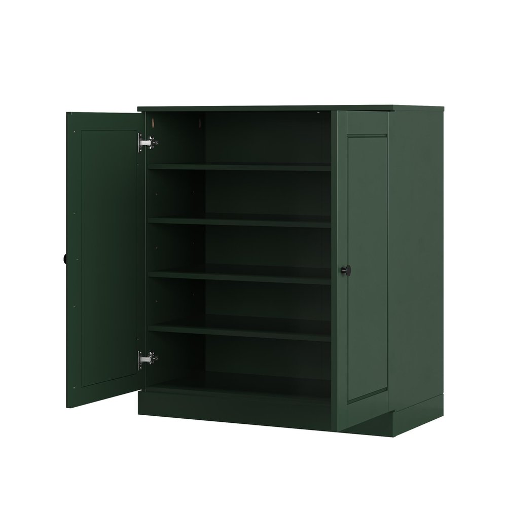Green Twenty Pair Solid WoodShoe Storage Cabinet HomeRoots
