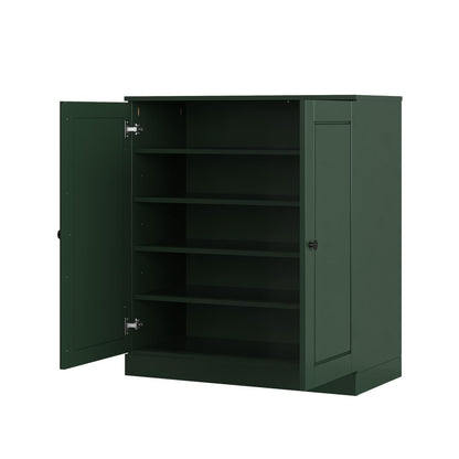 Green Twenty Pair Solid WoodShoe Storage Cabinet HomeRoots