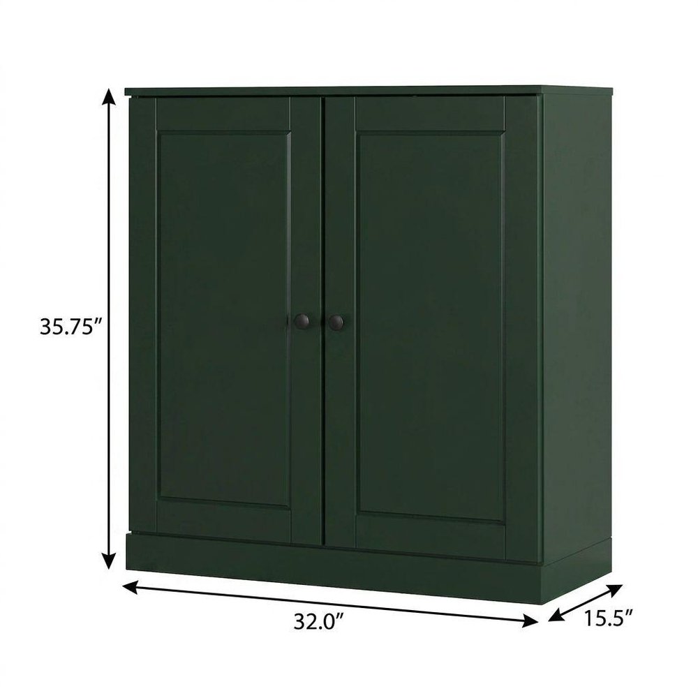 Green Twenty Pair Solid WoodShoe Storage Cabinet — view 3
