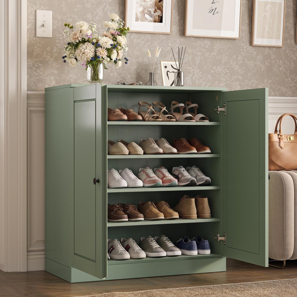 Sage Twenty Pair Solid WoodShoe Storage Cabinet — view 6