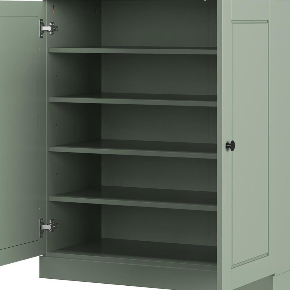 Sage Twenty Pair Solid WoodShoe Storage Cabinet HomeRoots