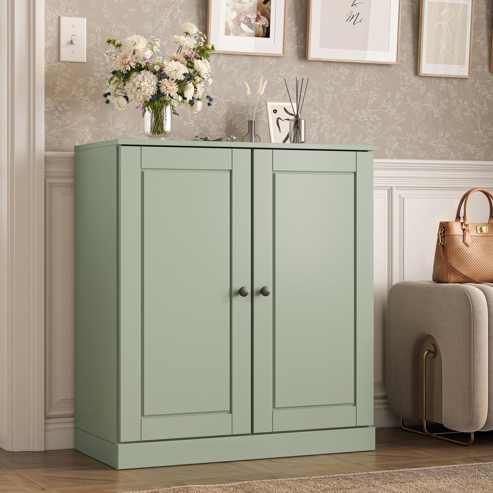 Sage Twenty Pair Solid WoodShoe Storage Cabinet HomeRoots