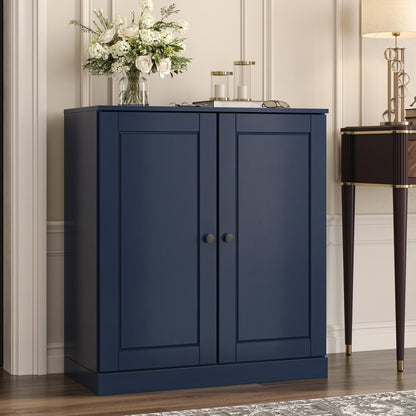 Navy Blue Twenty Pair Solid WoodShoe Storage Cabinet HomeRoots