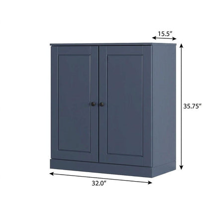 French Blue Twenty Pair Solid WoodShoe Storage Cabinet HomeRoots