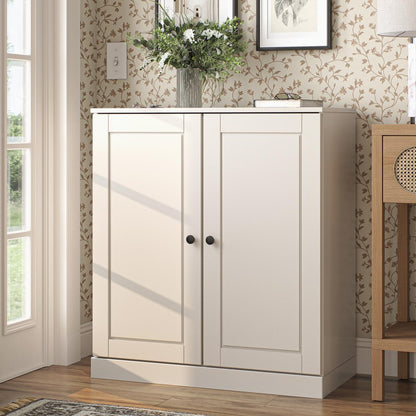 Off White Twenty Pair Solid WoodShoe Storage Cabinet HomeRoots