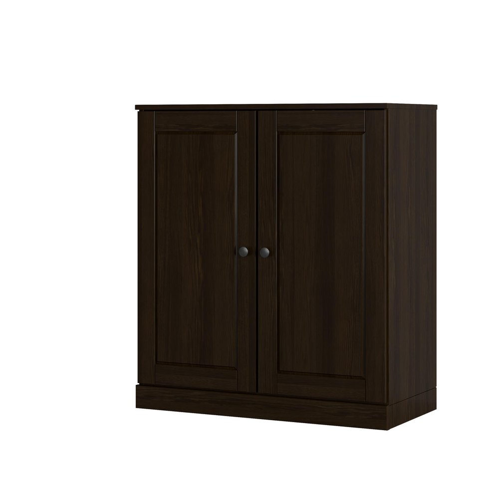 Espresso Twenty Pair Solid WoodShoe Storage Cabinet — view 1