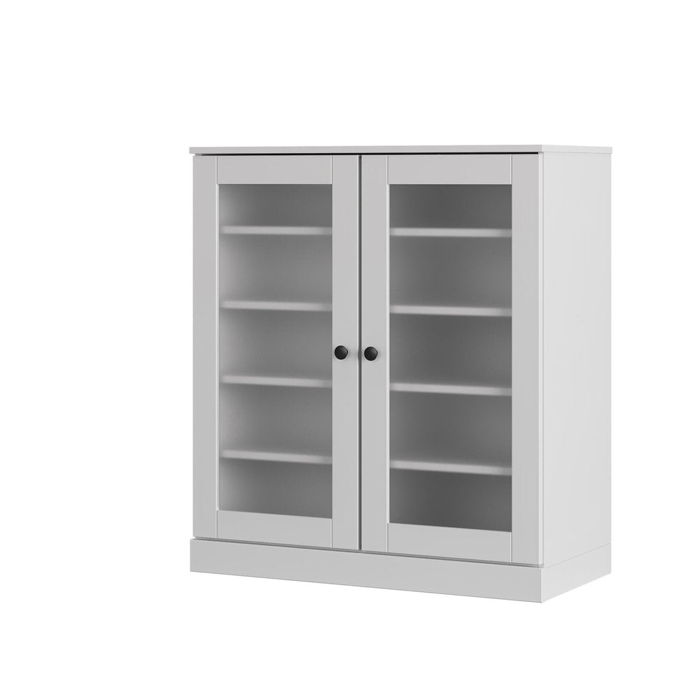 White Twenty Pair Solid WoodShoe Storage Cabinet HomeRoots