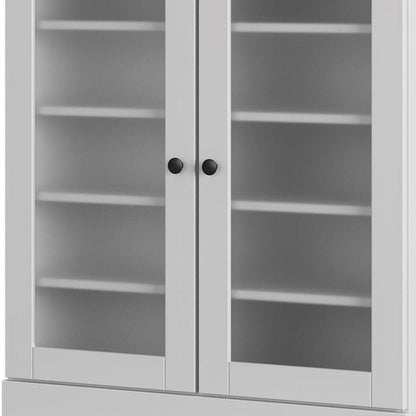 White Twenty Pair Solid WoodShoe Storage Cabinet HomeRoots