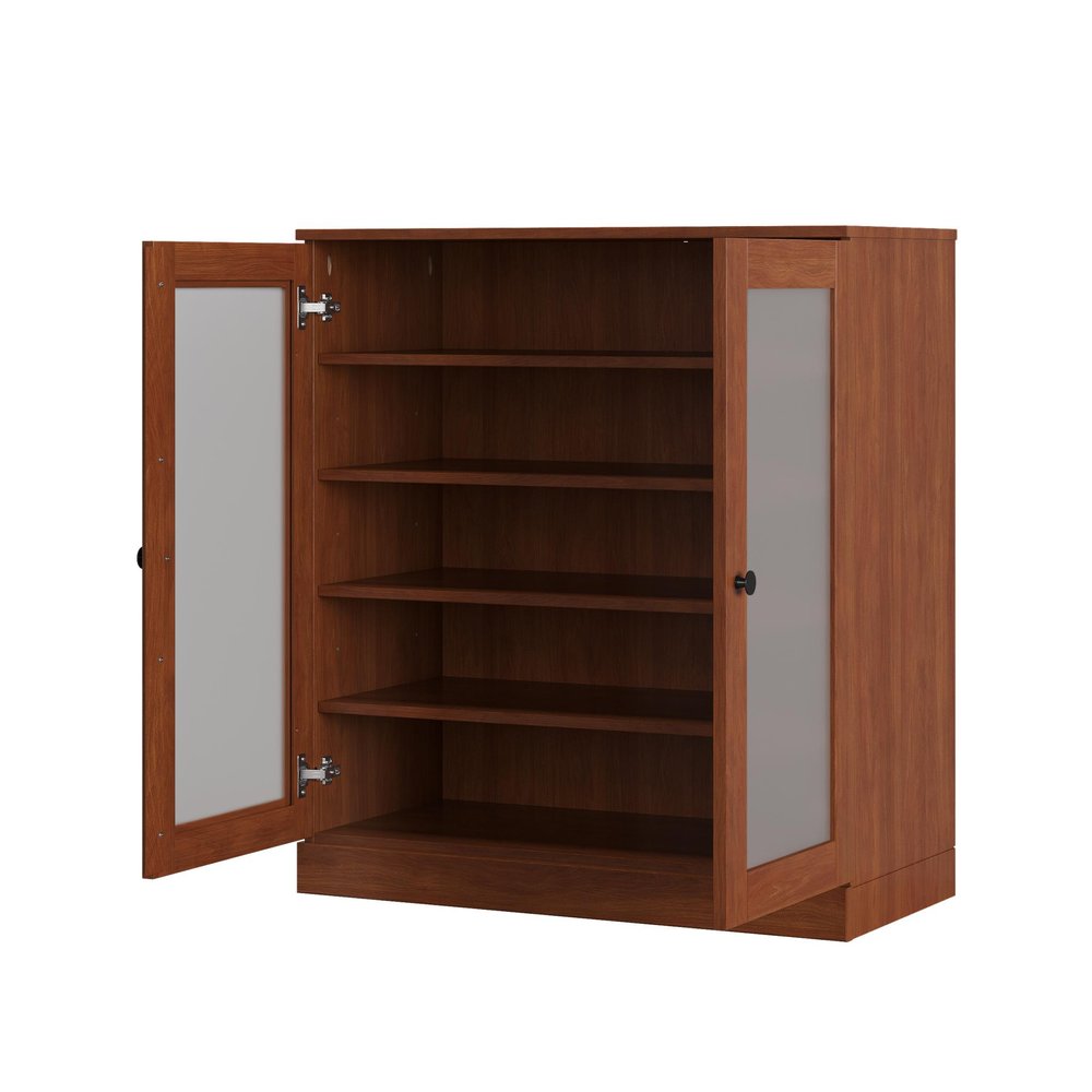 Coffee Twenty Pair Solid WoodShoe Storage Cabinet — view 2