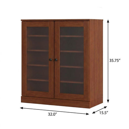 Coffee Twenty Pair Solid WoodShoe Storage Cabinet HomeRoots