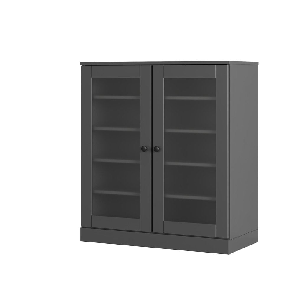 Gray Twenty Pair Solid WoodShoe Storage Cabinet — view 1