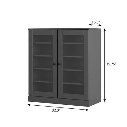Gray Twenty Pair Solid WoodShoe Storage Cabinet HomeRoots