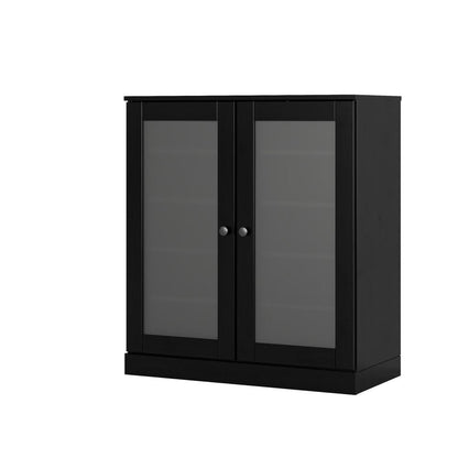 Black Twenty Pair Solid WoodShoe Storage Cabinet HomeRoots