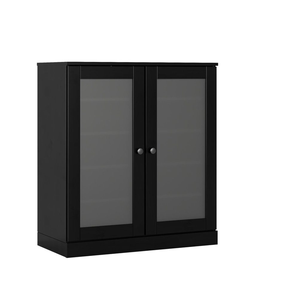 Black Twenty Pair Solid WoodShoe Storage Cabinet — view 4