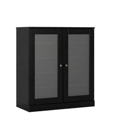 Black Twenty Pair Solid WoodShoe Storage Cabinet
