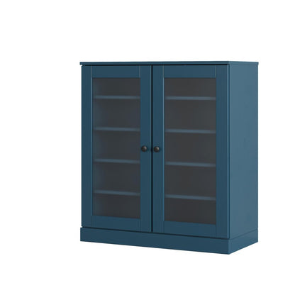 Teal Blue Twenty Pair Solid WoodShoe Storage Cabinet HomeRoots