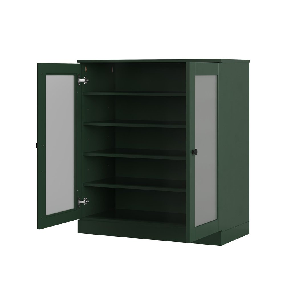 Green Twenty Pair Solid WoodShoe Storage Cabinet — view 2