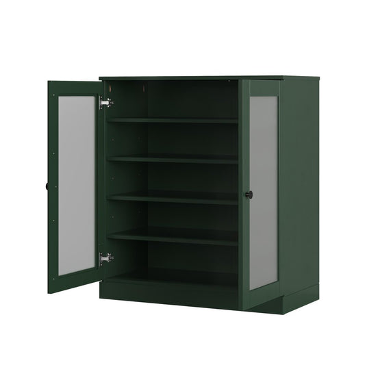 Green Twenty Pair Solid WoodShoe Storage Cabinet