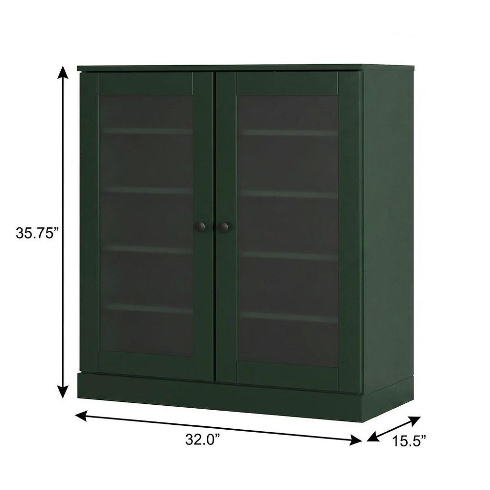 Green Twenty Pair Solid WoodShoe Storage Cabinet HomeRoots