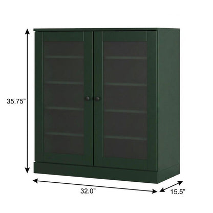 Green Twenty Pair Solid WoodShoe Storage Cabinet HomeRoots