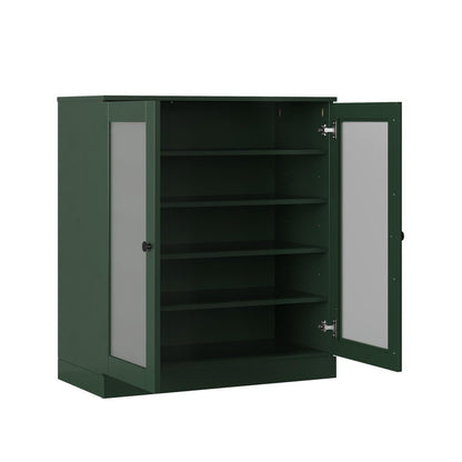 Green Twenty Pair Solid WoodShoe Storage Cabinet