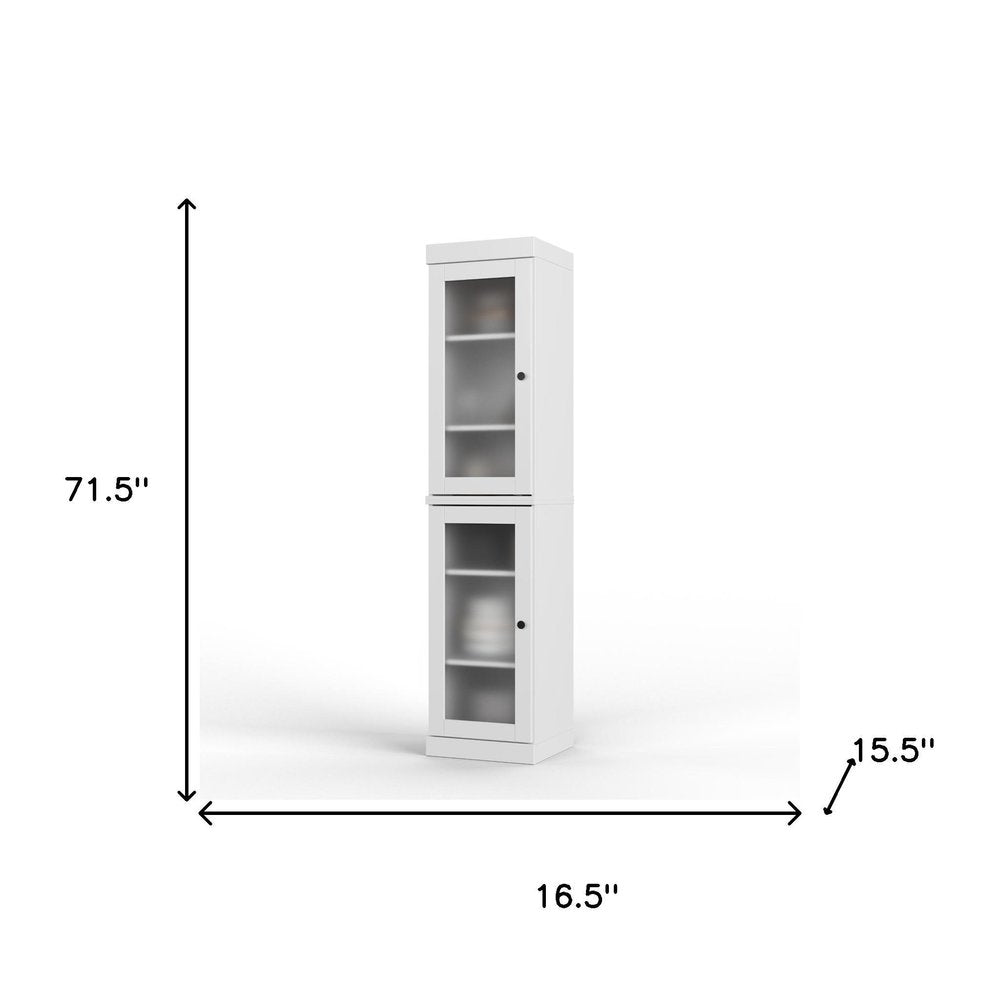 72" White Solid Wood Two Door Pantry Or Storage Closet — view 2