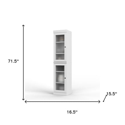 72" White Solid Wood Two Door Pantry Or Storage Closet HomeRoots