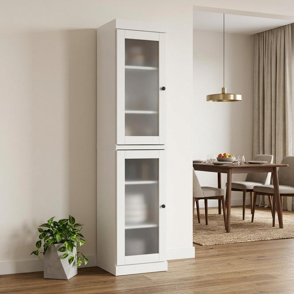 72" White Solid Wood Two Door Pantry Or Storage Closet — view 1
