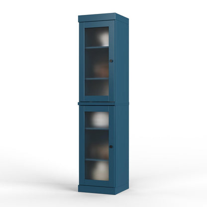 72" Teal Blue Solid Wood Two Door Pantry Or Storage Closet HomeRoots
