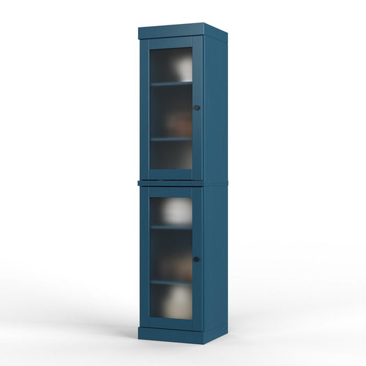 72" Teal Blue Solid Wood Two Door Pantry Or Storage Closet HomeRoots
