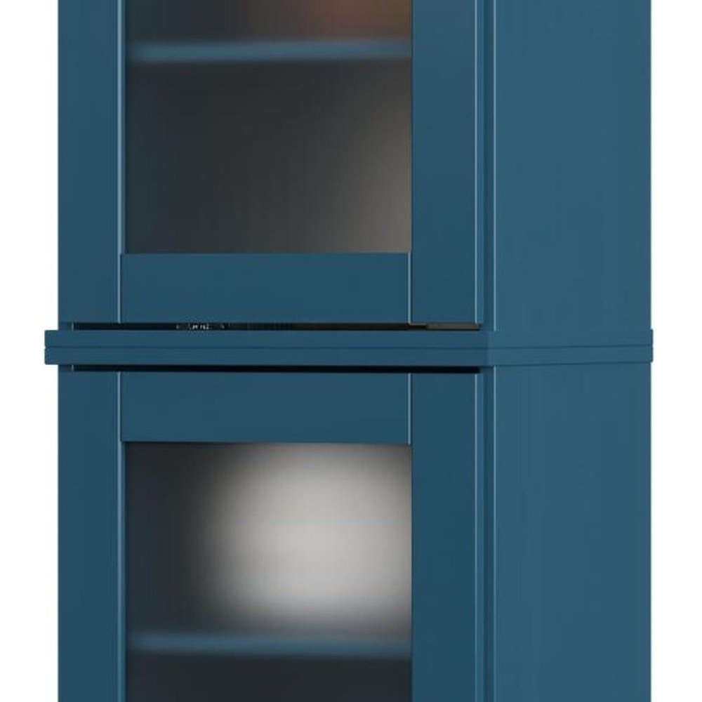 72" Teal Blue Solid Wood Two Door Pantry Or Storage Closet — view 3