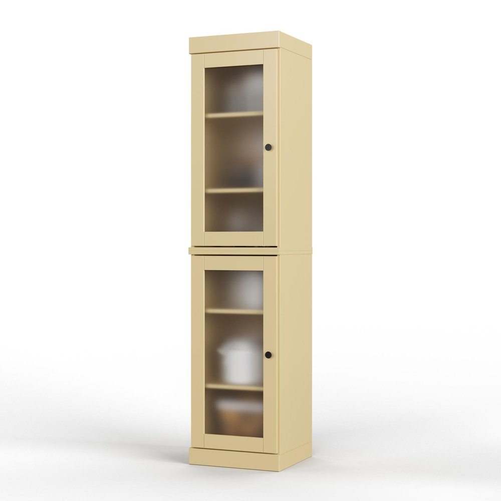 72" Yellow Solid Wood Two Door Pantry Or Storage Closet — view 2