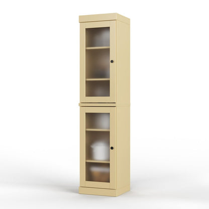 72" Yellow Solid Wood Two Door Pantry Or Storage Closet HomeRoots